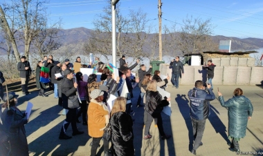 Sülhməramlıların postu yaxınlığında etiraz aksiyası -